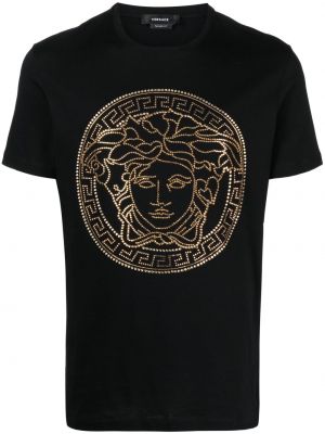 Černé tričko s potiskem Versace