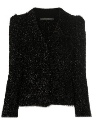 Vlněné dlouhý svetr s výstřihem do v s dlouhými rukávy Alberta Ferretti - černá