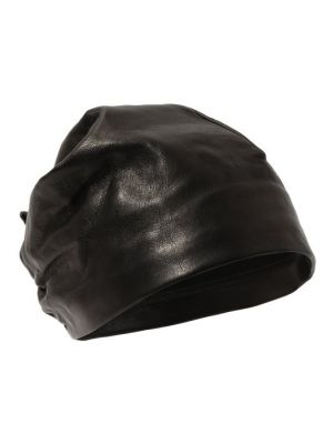 Кожаная шапка Giorgio Armani черная