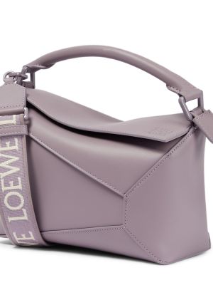 Kožená kabelka Loewe fialová
