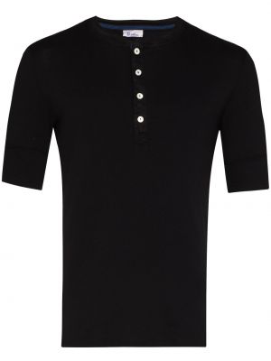 Tričko s knoflíky Schiesser černé