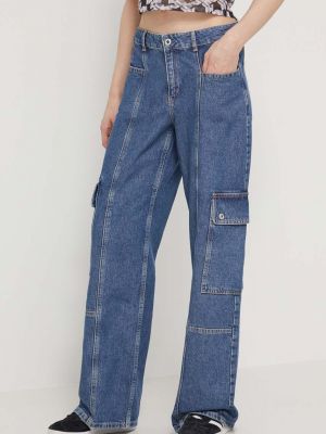 Jeansy z wysoką talią Karl Lagerfeld Jeans niebieskie