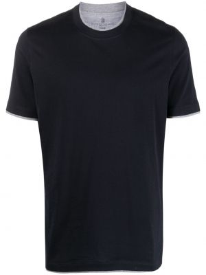 Kokvilnas t-krekls Brunello Cucinelli zils