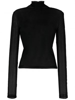 Průsvitné tričko Helmut Lang černé
