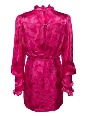 Žakárové koktejlové šaty Saloni růžové