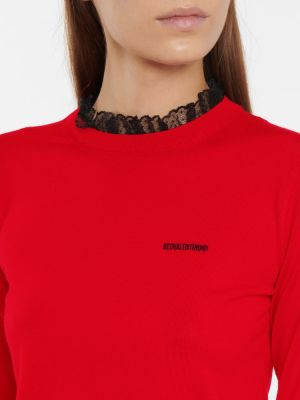 Кашмирен вълнен пуловер Redvalentino червено