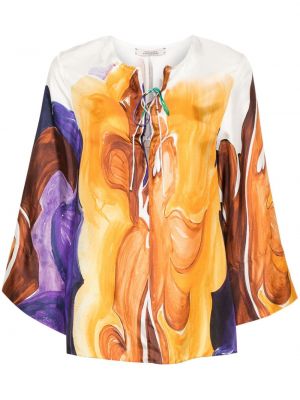 Bluza s printom s apstraktnim uzorkom Dorothee Schumacher narančasta