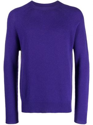 Пуловер с кръгло деколте Jil Sander виолетово