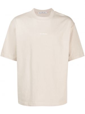 Памучна тениска с принт Acne Studios бяло