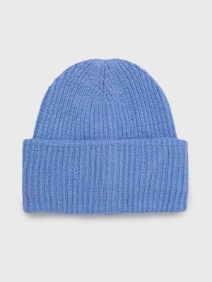 Dzianinowa czapka Abercrombie & Fitch niebieska