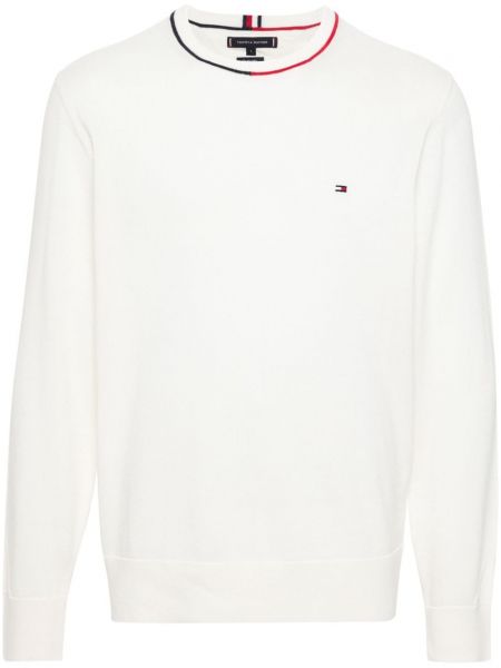 Пуловер бродиран Tommy Hilfiger бяло