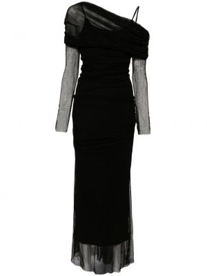 Μίντι φόρεμα από τούλι Christopher Esber μαύρο