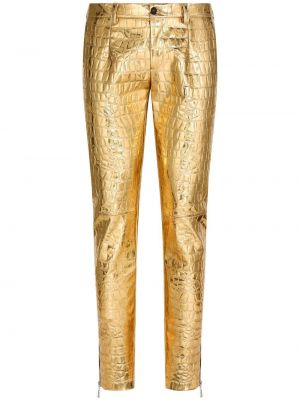 Pantaloni skinny cu talie joasă cu nasturi cu fermoar Dolce & Gabbana