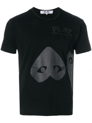 Hjärtmönster tryckt t-shirt Comme Des Garçons Play svart