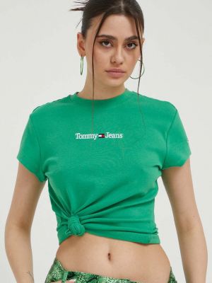Тениска Tommy Jeans зелено