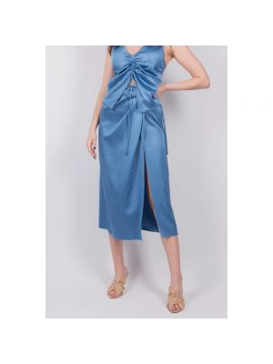 Falda midi de raso Nanushka azul