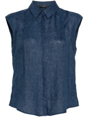 Plisovaná košeľa Emporio Armani modrá