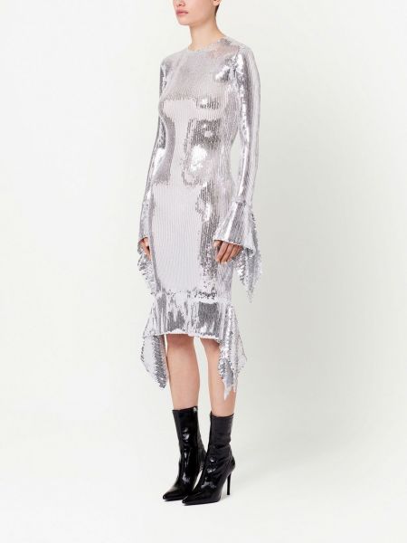 Midi suknele su blizgučiais Ami Paris sidabrinė