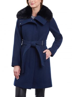 Женское пальто с воротником из искусственного меха с поясом Michael Kors
