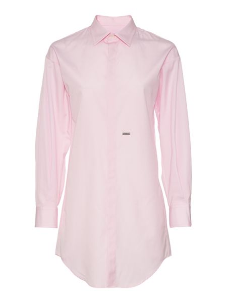 Розовое платье-рубашка Dsquared2