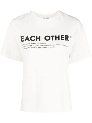Тениска с принт Each X Other бяло