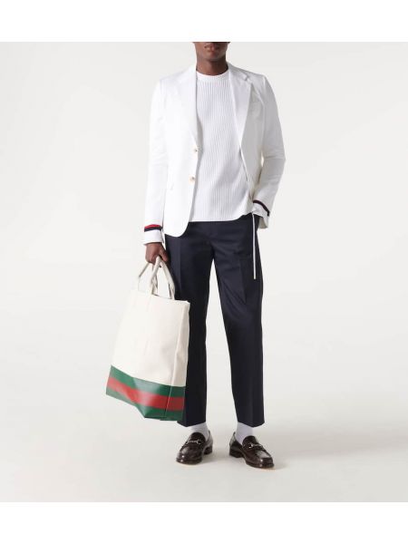 Bavlněné sako Gucci bílé