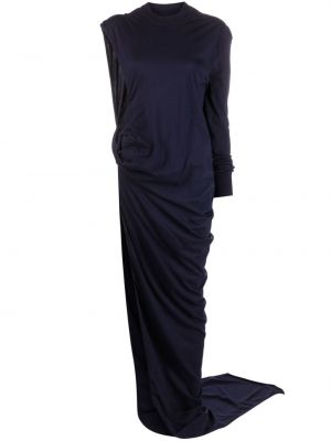Drapované asymetrické večerní šaty Rick Owens Drkshdw modré