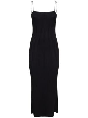Памучна миди рокля от джърси Helmut Lang черно