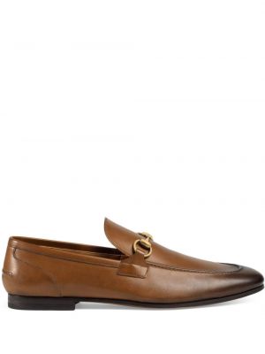 Nahast loafer-kingad Gucci pruun