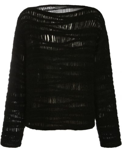 Плетен пуловер от мохер Alberta Ferretti черно