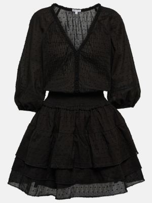 Хлопковое платье мини Poupette St Barth черное