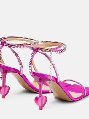 Saténové sandále so srdiečkami Mach & Mach ružová