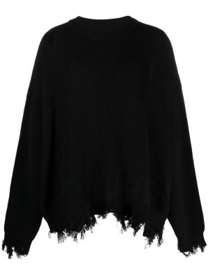 Jednofarebný roztrhaný sveter Monochrome čierna