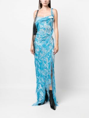 Sukienka długa szyfonowa Acne Studios niebieska
