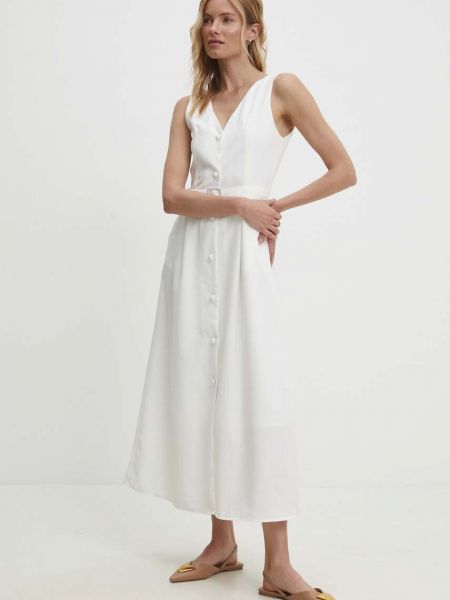 Testhezálló hosszú ruha Answear Lab fehér