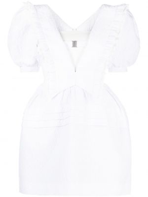 Sukienka mini bawełniane z dekoltem w serek Shushu/tong - biały