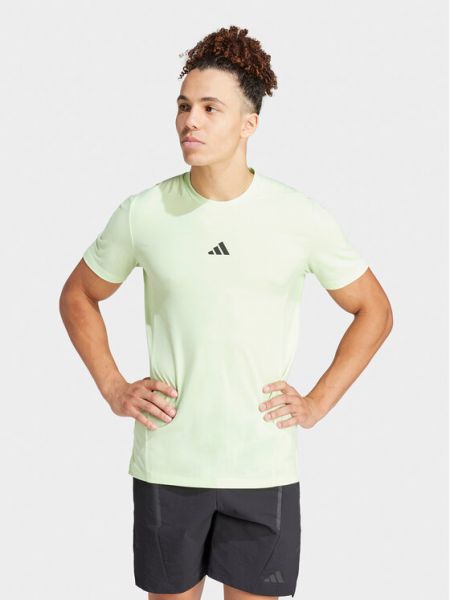 Slim fit priliehavé športové tričko Adidas zelená