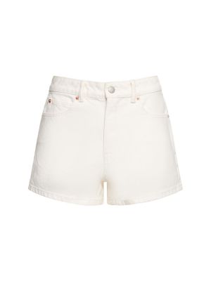 Pantalones cortos de cintura alta de algodón Alexander Wang blanco