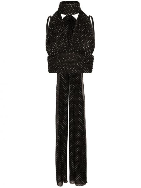 Top de mătase cu buline cu imagine Dolce & Gabbana