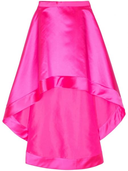 Saténové midi sukně Cynthia Rowley růžové