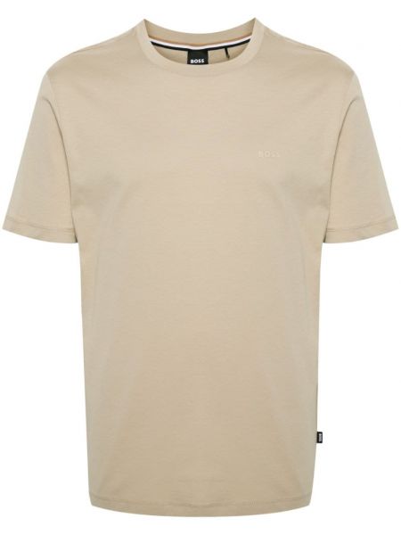 T-shirt en coton à imprimé Boss beige