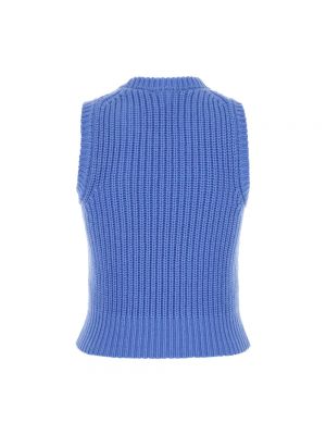 Dzianinowy sweter bez rękawów Michael Kors niebieski