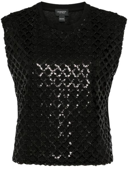 Tanktop med pailetter Giambattista Valli sort