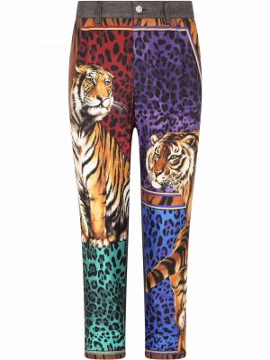 Прав панталон с принт с тигров принт Dolce & Gabbana