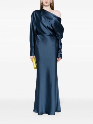 Saténové večerní šaty Amsale modré