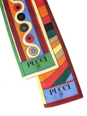 Raštuotas šilkinis šalikas Pucci žalia