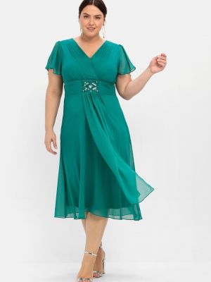 Коктейлна рокля Sheego зелено