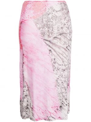 Μάλλινη φούστα με σχέδιο Paloma Wool ροζ