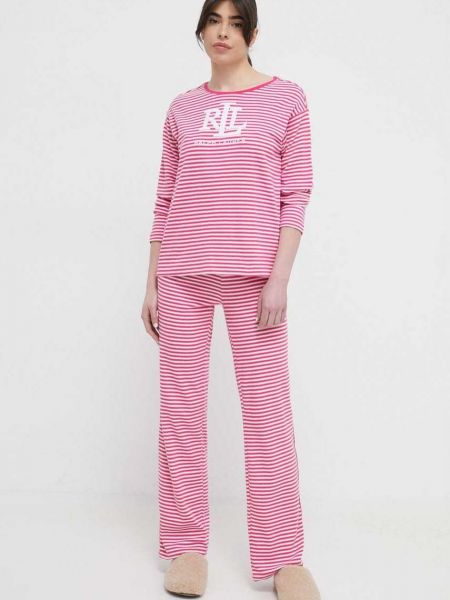 Pyžamo Lauren Ralph Lauren růžové