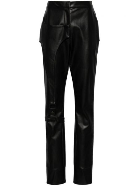 Pantalon en cuir Elena Velez noir